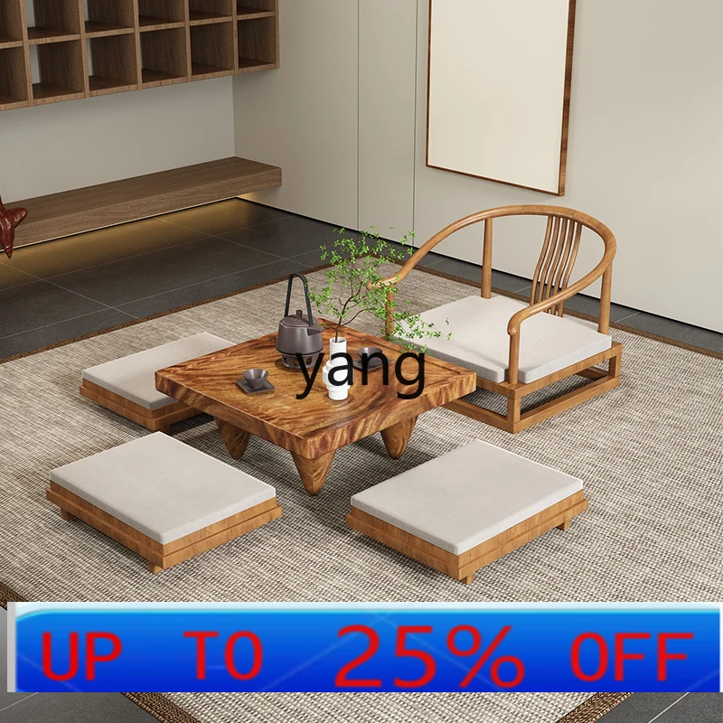 

LH solid wood tea table and chair combination modern tatami coffee table zen bay window table
