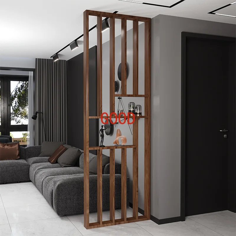 Manufacturers Wholesale New Chinese Screen Partition Simple Modern Living Room Door Solid Wood Grille Light Luxury