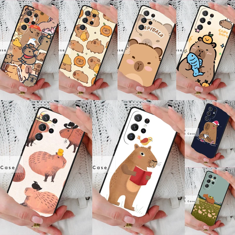 Cute Cartoon Capybara Phone Cover Case for Samsung Galaxy S26 Ultra S20 FE Note 10 S24 S23 S21 S25 Plus S22