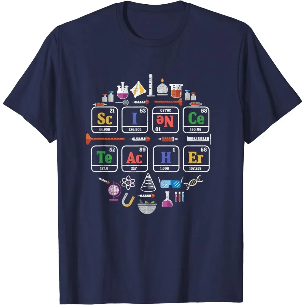 Science Teacher Periodic Table Chemistry Elements Xmas Gift T-Shirt Summer Men Oversized T Shirt Casual O-Neck Tees Tops