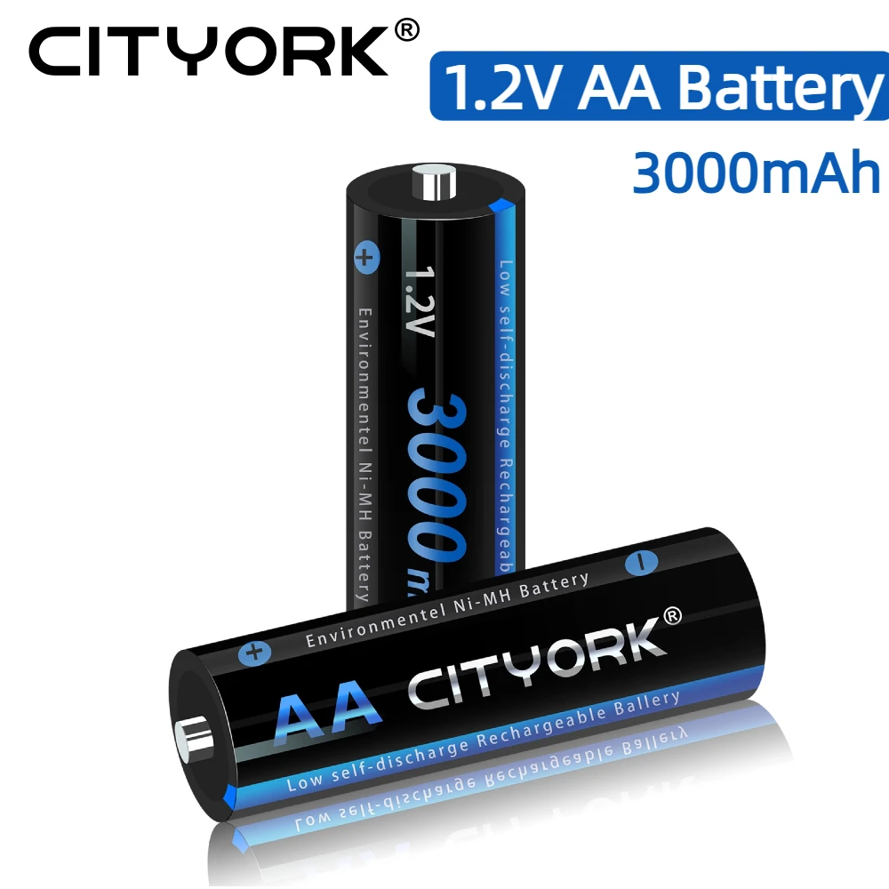 CITYORK 1.2V 2A 3000mWh NI-MH Batties AA Rechargeable Battery For Electric Shaver / Flashlight / Wireless Telephone