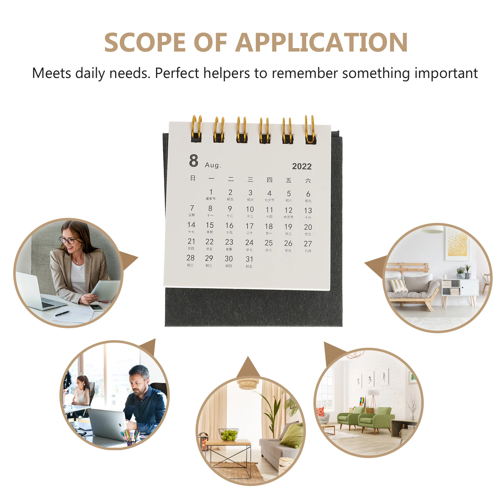 

2022 Mini Desk Calendar Home Table Paper Simple Chic Decorative Advent Calendars Practical Portable Daily
