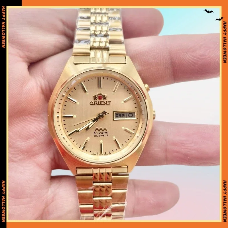 118A StoreMen's Mechanical Orient Watch Japanese Movement 3A Stainless Steel Ultra-Thin Dial Full Functionality World Time 36MM