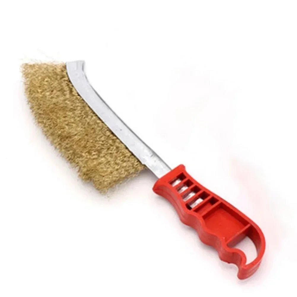 Knife-shaped Steel Wire Brush With Handle Metal Cleaning Brush Stainless Steel Gap Rust Removal Derusting Polishing Hand Tool