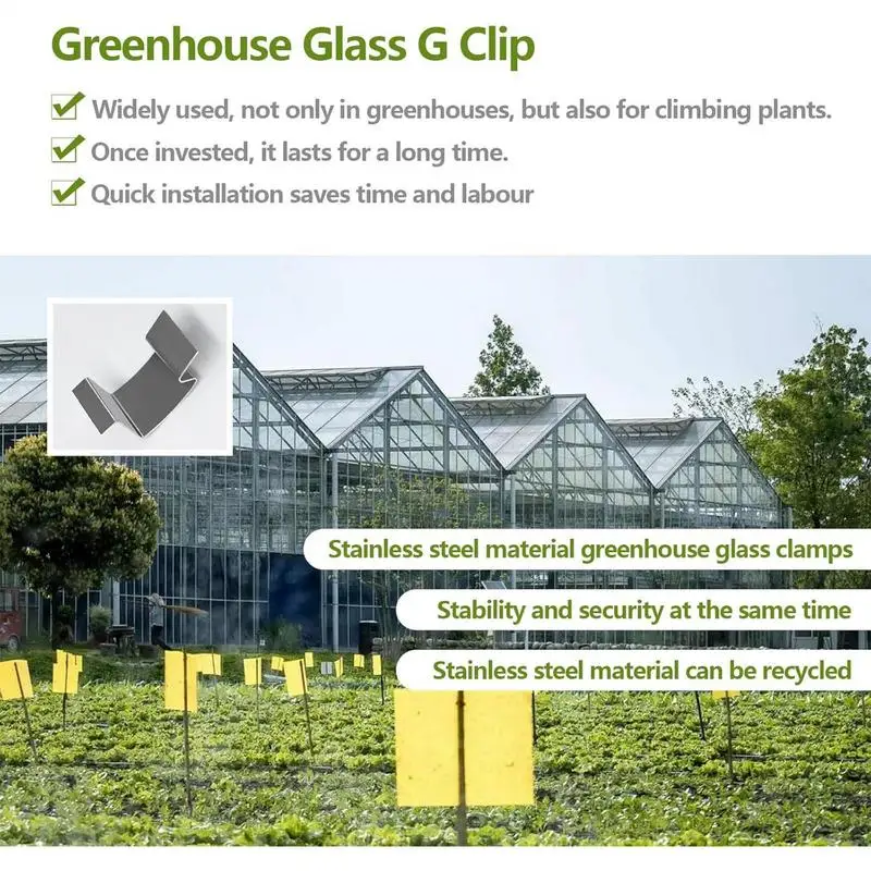 Greenhouse Clips 25X Garden Hoop Clips G-shaped Quick Release Rust-Proof Stainless Reusable Fastener For Pool Cover Craft