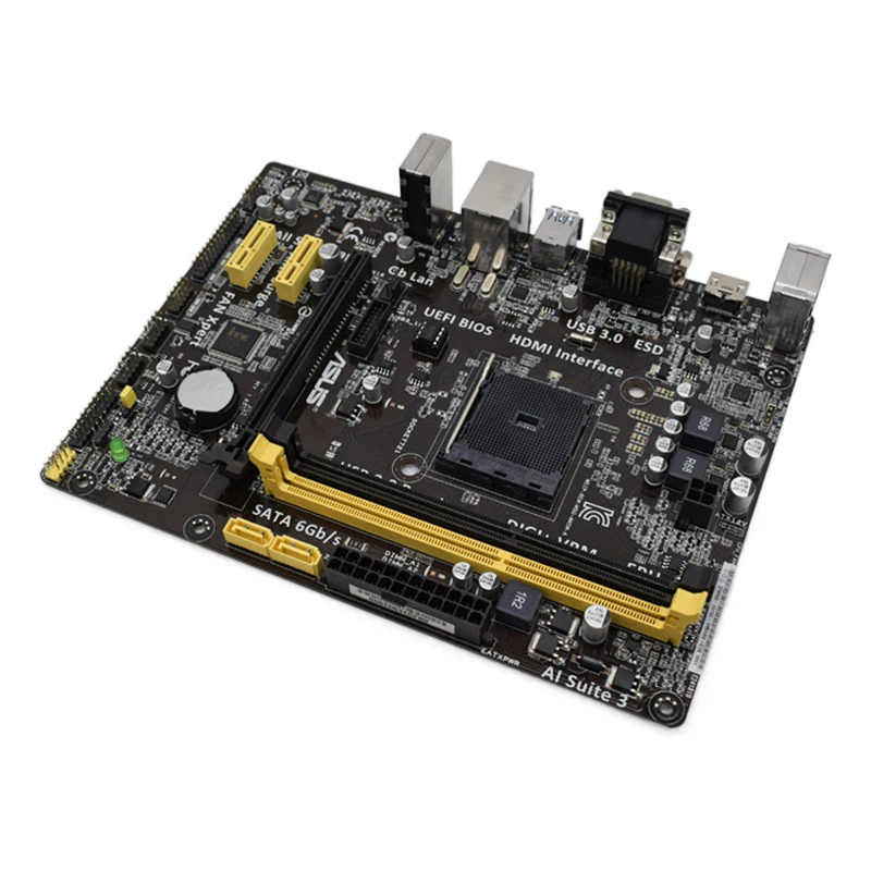 اللوحة الأم ASUS AM1M-A AM1 تدعم AMD Athlon & Sempron 5150 5370 5350 DDR3 PCI-E VGA HDMI USB 3.0 للكمبيوتر المكتبي بأفضل الأسعار