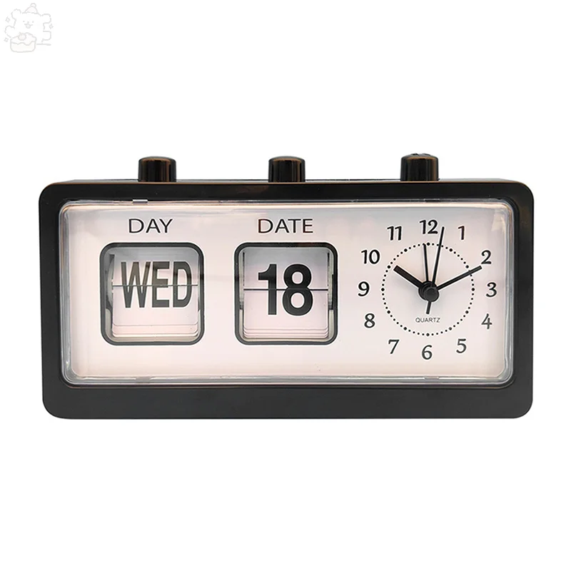 Vintage Fashion Flip Clock Digtal Flip Day Date Time Display Clock