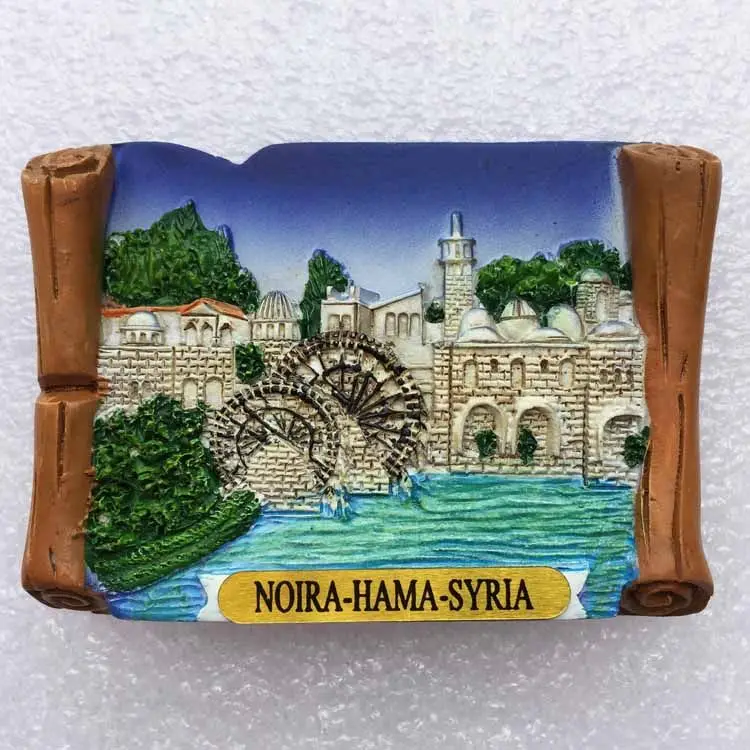 

Time Places of Interest Middle East Syria Hama Waterwheel Tourism Collection 3D Landscape Refrigerator Stickers Home Decoration
