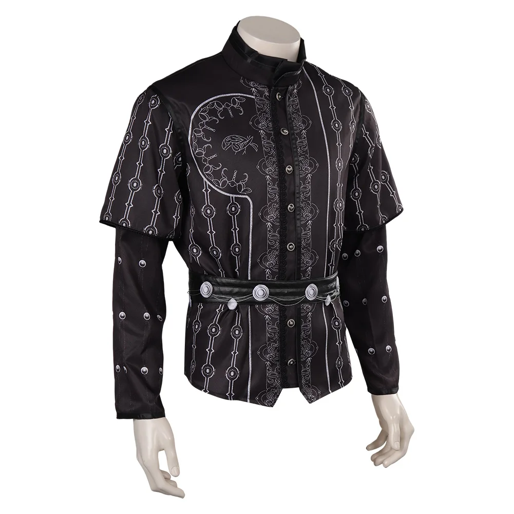 Jeu Baldur Cos Gate Cosplay Costume pour Hommes Adultes, Nette Black Top Belt, Roleplay Outfits, Halloween Carnival imbibé