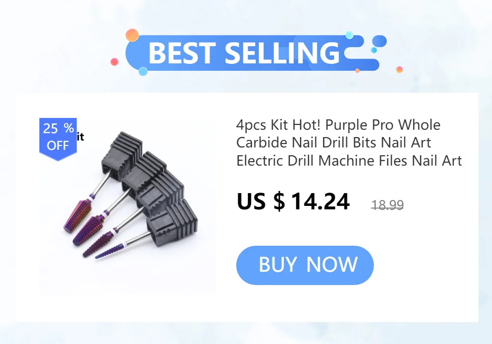 New Silver! Quality 6.5mm Diamond Big Round Top Barrel Original Tungsten Steel Carbide Manicure Nail Drill Bit File Accessories