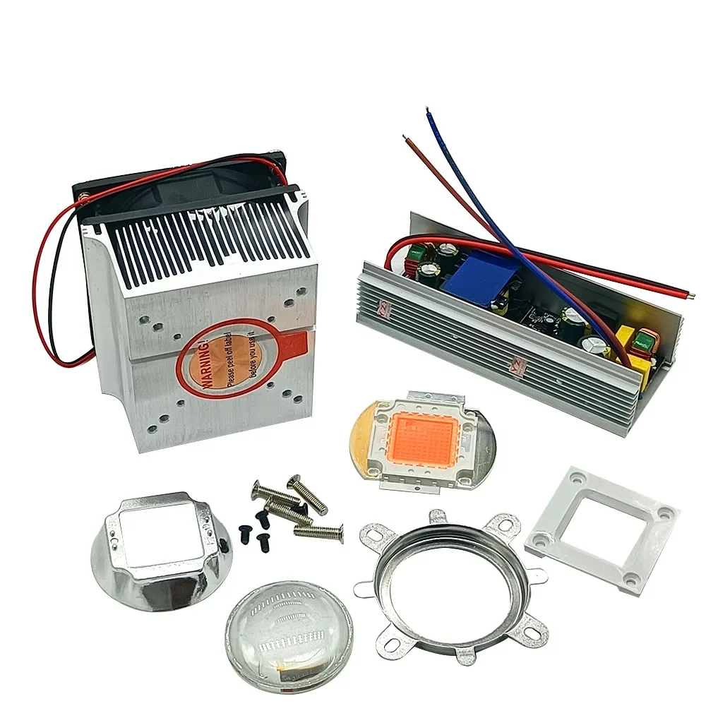 100Watt High Power White LED Chip + 100W Heatsink Cooler+100W LED Driver+100W 44mm Led lens Kit