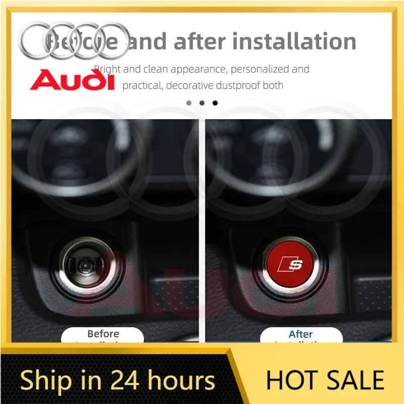 

2025 Hot Car Cigarette Lighter Dustproof Plug Button Cover Accessories For Audi RS S Line Quattro A3 8P TT 8V A4 B8 RS3 RS4 S5 S