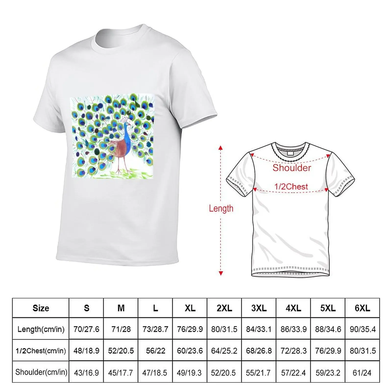 Proud Peacock T-Shirt Funny t-shirts cotton graphic tees luxury clothes men