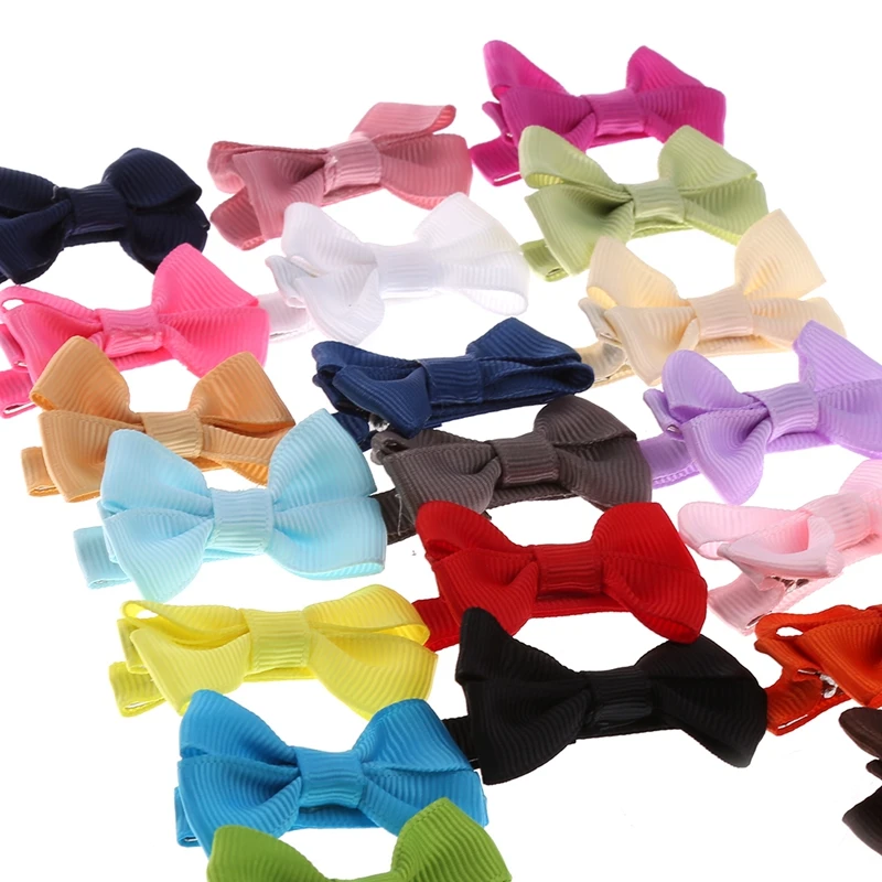 77HD Bangs Clip Xmas Hpin Bow Barrettes Handmade Trendy Ponytail Decor Non-Slip Bow Baby Girls