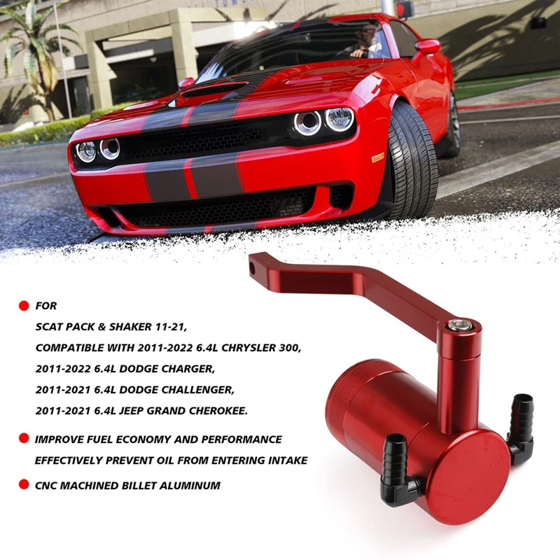 Oil Catch Can Tank 5.7 HEMI Z-Bracket Billet Catch Can For Dodge Charger Chrysler 300 6.4L Air Oil Separator