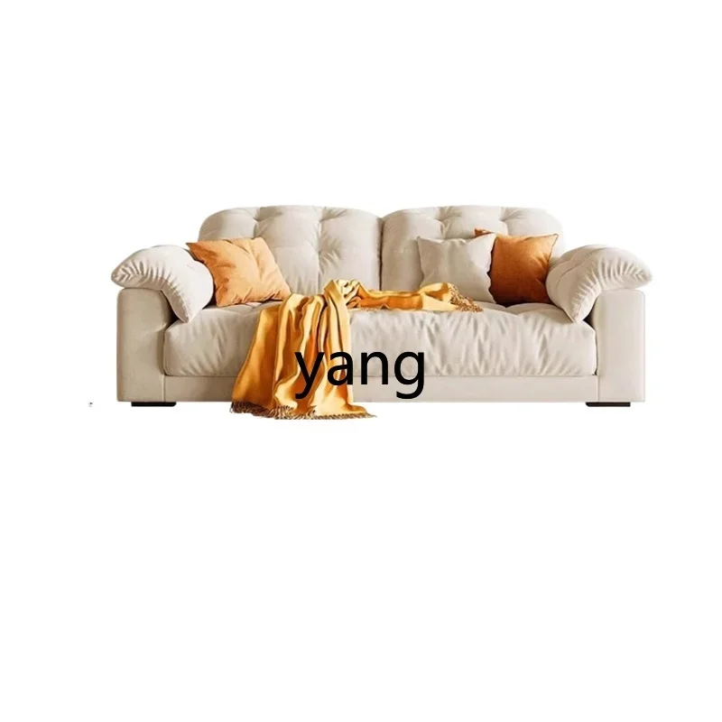 L'm modern simple elephant ears straight row technology fabric cloud sofa