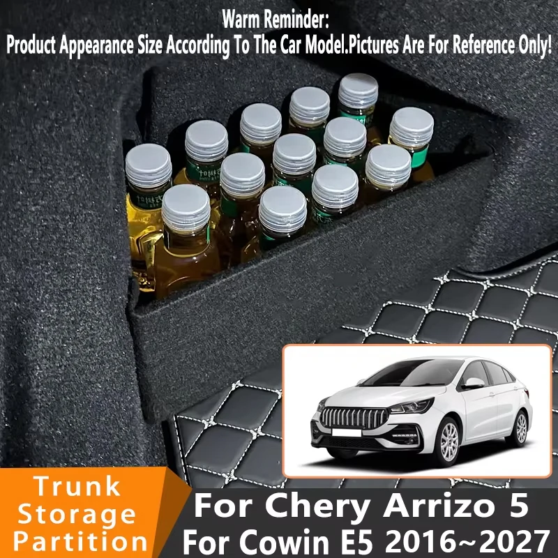 Auto Accessories For Chery Arrizo 5 Cowin E5 2016~2027 2026 Car Organizer Trunk Side Partition Trunk Interior Storage Box Parts