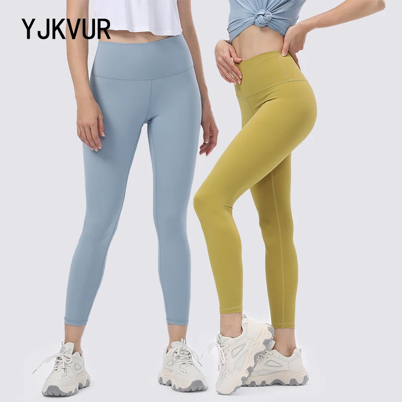 YJKVUR Nylon Legging Gym Women Sexy Yoga Pants High Waist Tight Fitting Elastic Soft Breathable No T Line Sports Woman Clothing