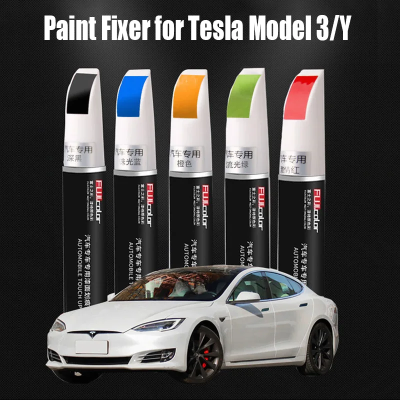 Car Paint Repair Pen for Tesla Model 3 Highland Y X S 2024 2023 Car Paint Fixer Repair Accessories Black White Red Blue Silver