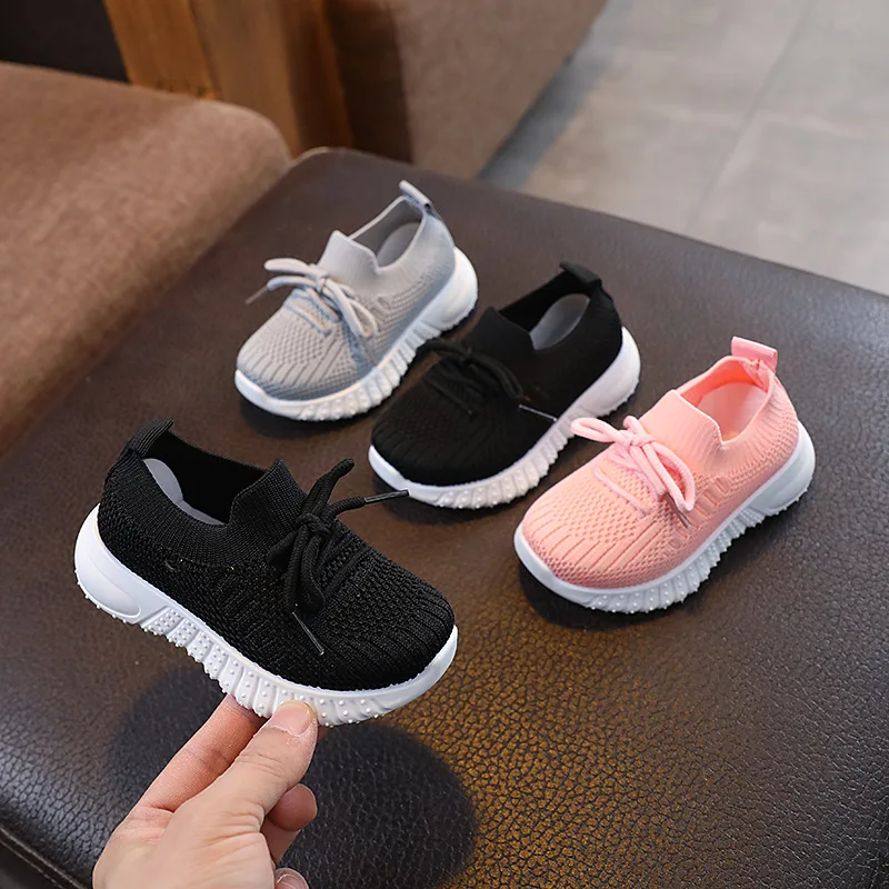 

Toddler Baby Kids Fly Knitting Walking Shoes Sneakers White Non-slip Casual Shoes Boys Girls Breathable Outdoor Sport Shoes A031