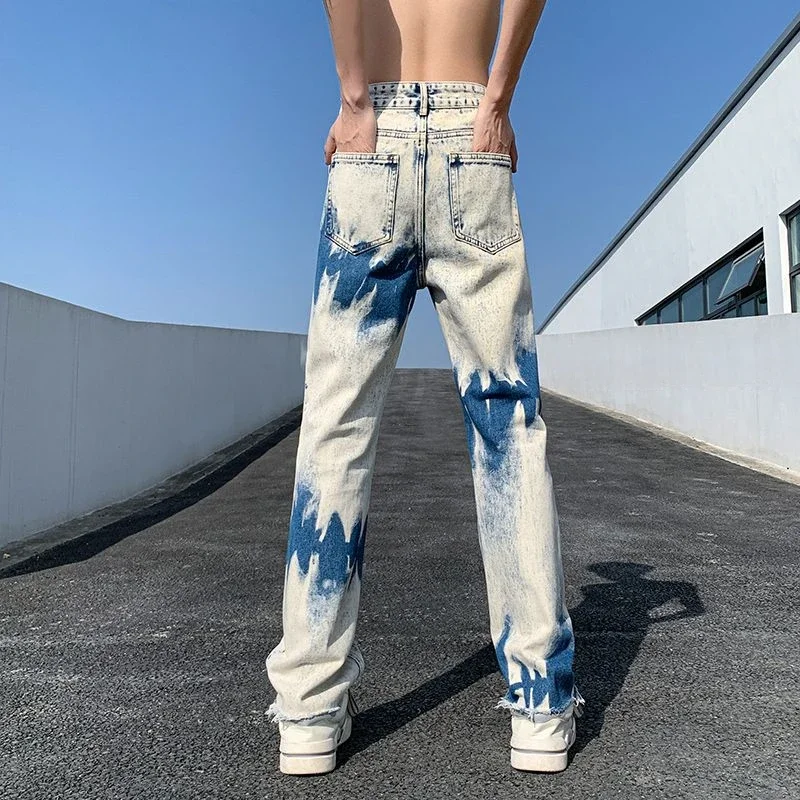 

Man Cowboy Pants New Rock Baggy Hip Hop Summer Jeans for Men Trousers Loose Stacked Autumn Clothing Wide Leg in Kpop Original Xs