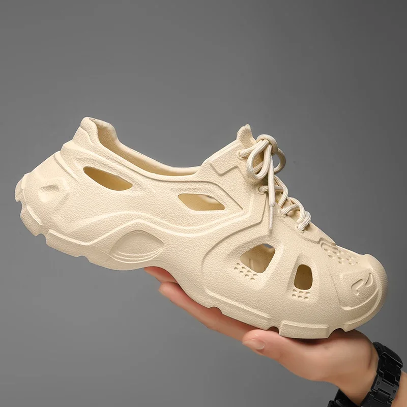 Spring Shoes for Men Sandals Male Sneakers Designer Man Footwear Athletic Mens Tennis Trends 2025 Comfort Normal Leather Slipper image 4