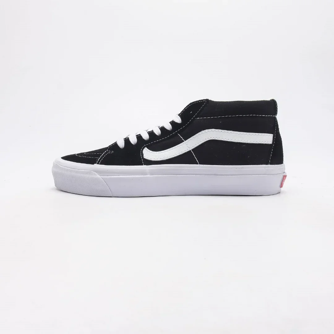 Original Vans Sk8 Mid Back Shoes Man and Women Unisex  Mid Classic Sneakers Skateboarding Shoes Vulcanized Shoes Lace-Up Shoes