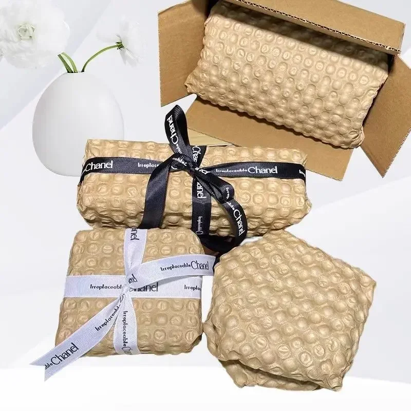 20pcs Recyclable Concave Convex Dot Kraft Paper Fragile Gift Packing Anti-collision Papers Carton Filled Cushioning Kraft Papers