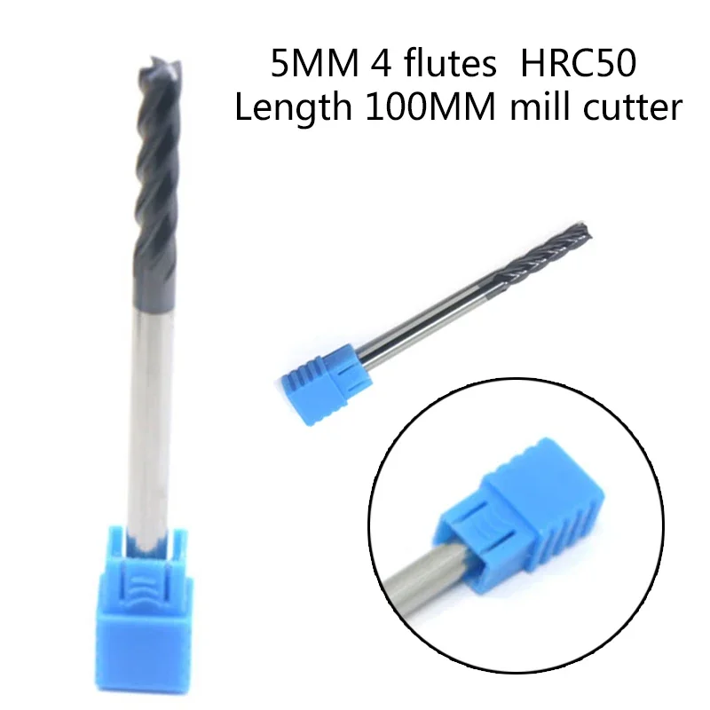 

Practical Industrial End Mill Wear-resistant 100mm 4 Flutes Cutter Equipment Extra Long Shank Metalworking Tool