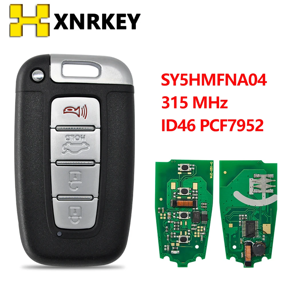 

XNRKEY 315Mhz Smart Remote Key For Hyundai lantra Genesis Veloster Equus Tucson Sonata Azera 2009-2015 SY5HMFNA04 PCF7952A/ID46