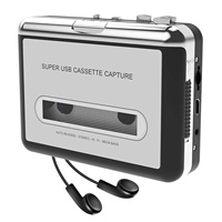 USB Cassette Capture  Cassette Tape-to-MP3 Converter into Computer HiFi Sound Quality Mega Bass Audio Music Player with Earphone