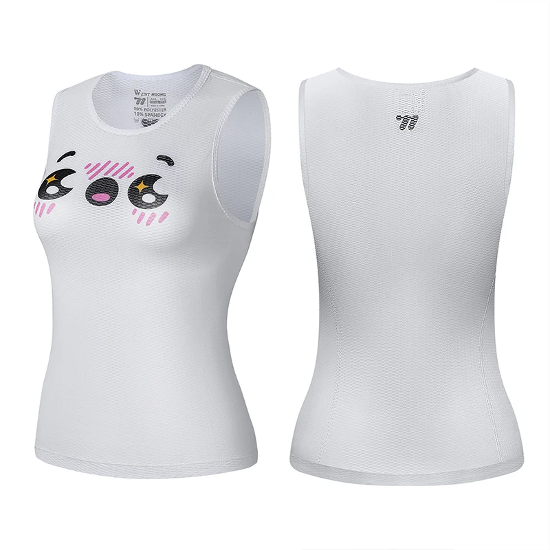 AliExpress West Biking WEST BIKING Breathable Cycling Vest Cute Expression Women Fitness Sport Jersey Quick Dry Bicycle Motorcycle Undershirt Equipment