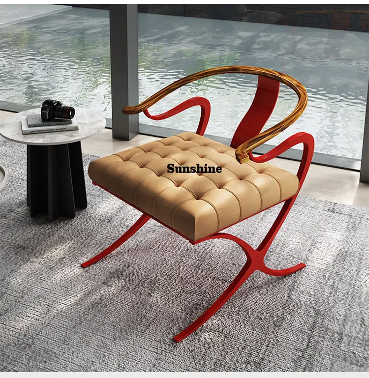 

Taishi chair light luxury living room rest hotel villa solid wood cloud crane red silk chair