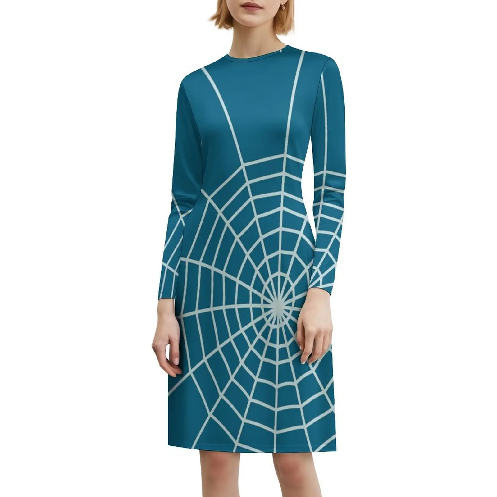 فستان ساحر للعطلات مثير على شبكة العنكبوت للنساء على الشاطئ وحفلات أعياد الميلاد فستان قصير مرسومة يدويًا على شبكة العنكبوت فن العناكب المنزلية للسيدات