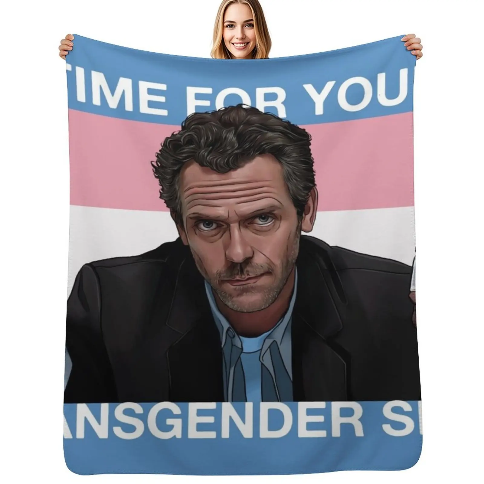 Dr. House Trans Flag Throw Blanket Beautifuls funny gift Soft Plush Plaid Retros Blankets Sofas Of Decoration Flannel Blankets