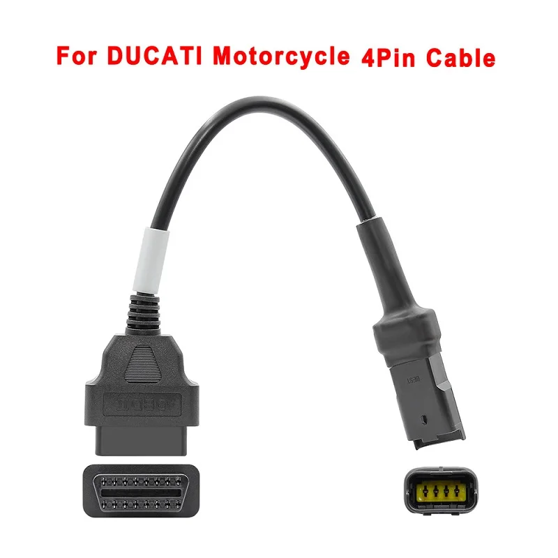 Cable OBD de motocicleta para Ducati, Cable de enchufe de 4 pines, Cable de diagnóstico de 2 pines a OBD2, adaptador de 4 pines, accesorios para