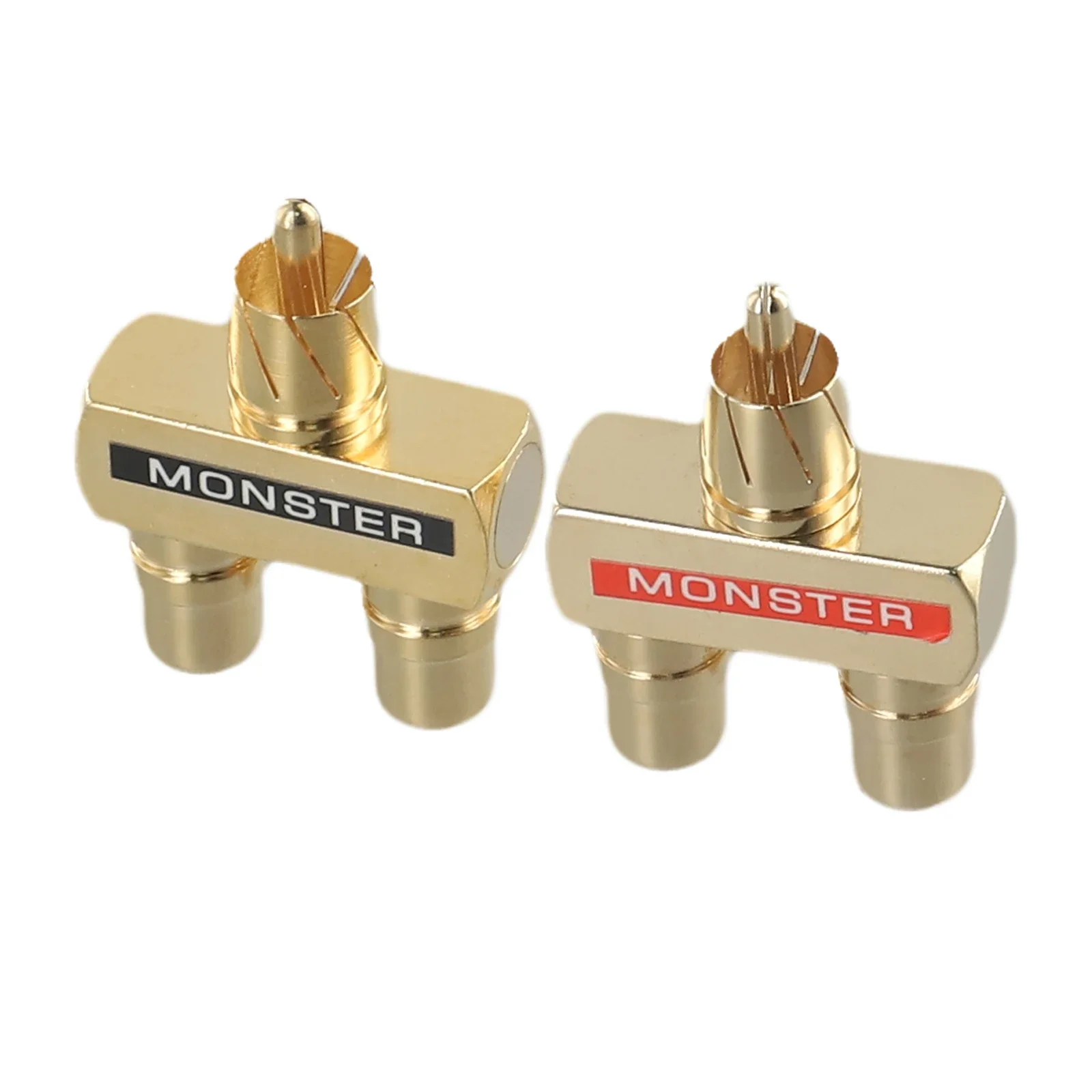 

1 Male - 2 Female Gold-Plated Pure Copper Conductor Audio Y-Splitter Plug Adapter For Audio And Video Connection