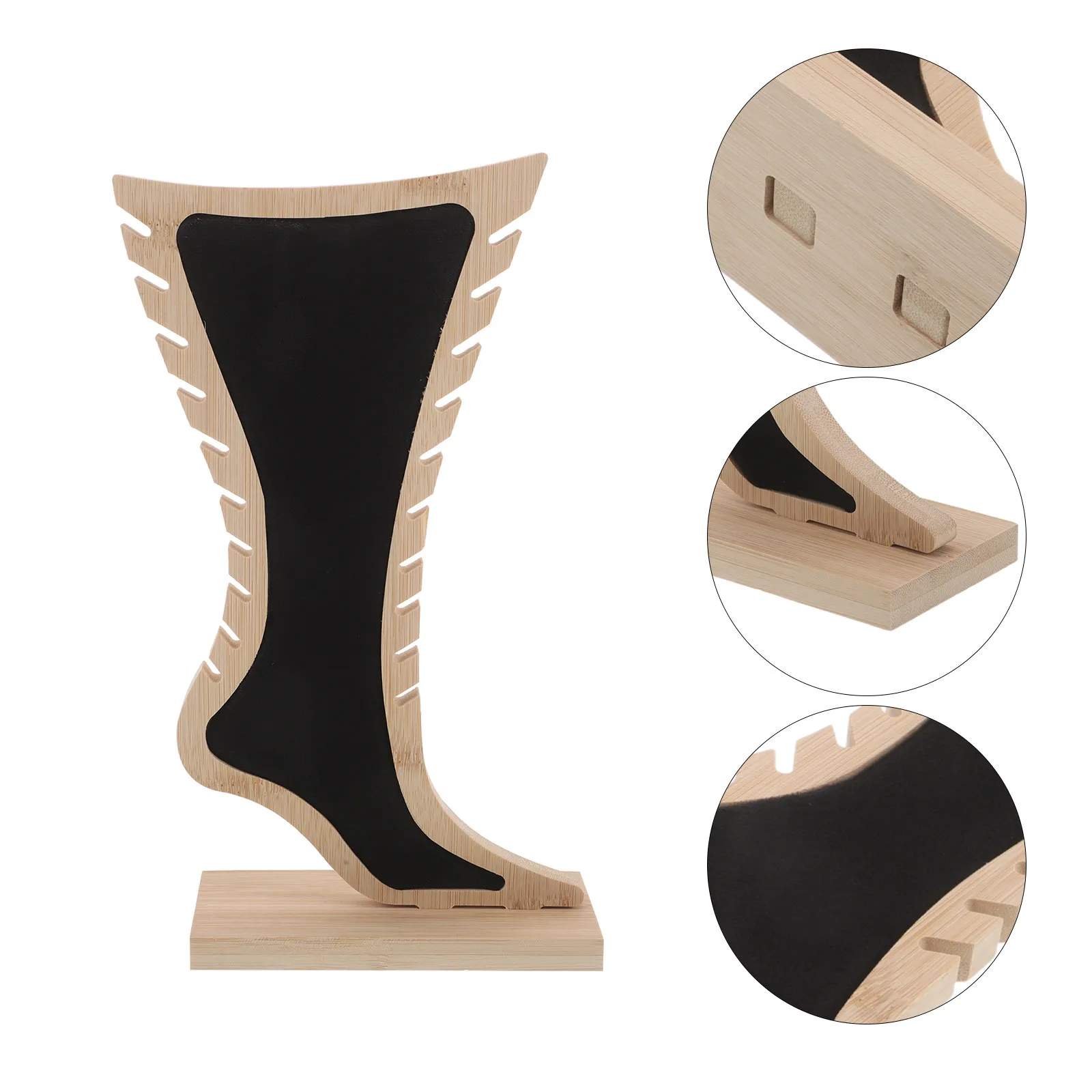 

Foot Shaped Wood Anklet Display Stand Beige Natural Wood Jewelry Showcase Commercial Retail Vendor Organizer for Craft Shows
