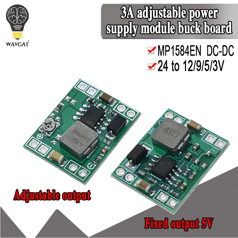 5PCS Ultra-Small Size DC-DC Step Down Power Supply Module 3A Adjustable Buck Converter for Arduino Replace LM2596