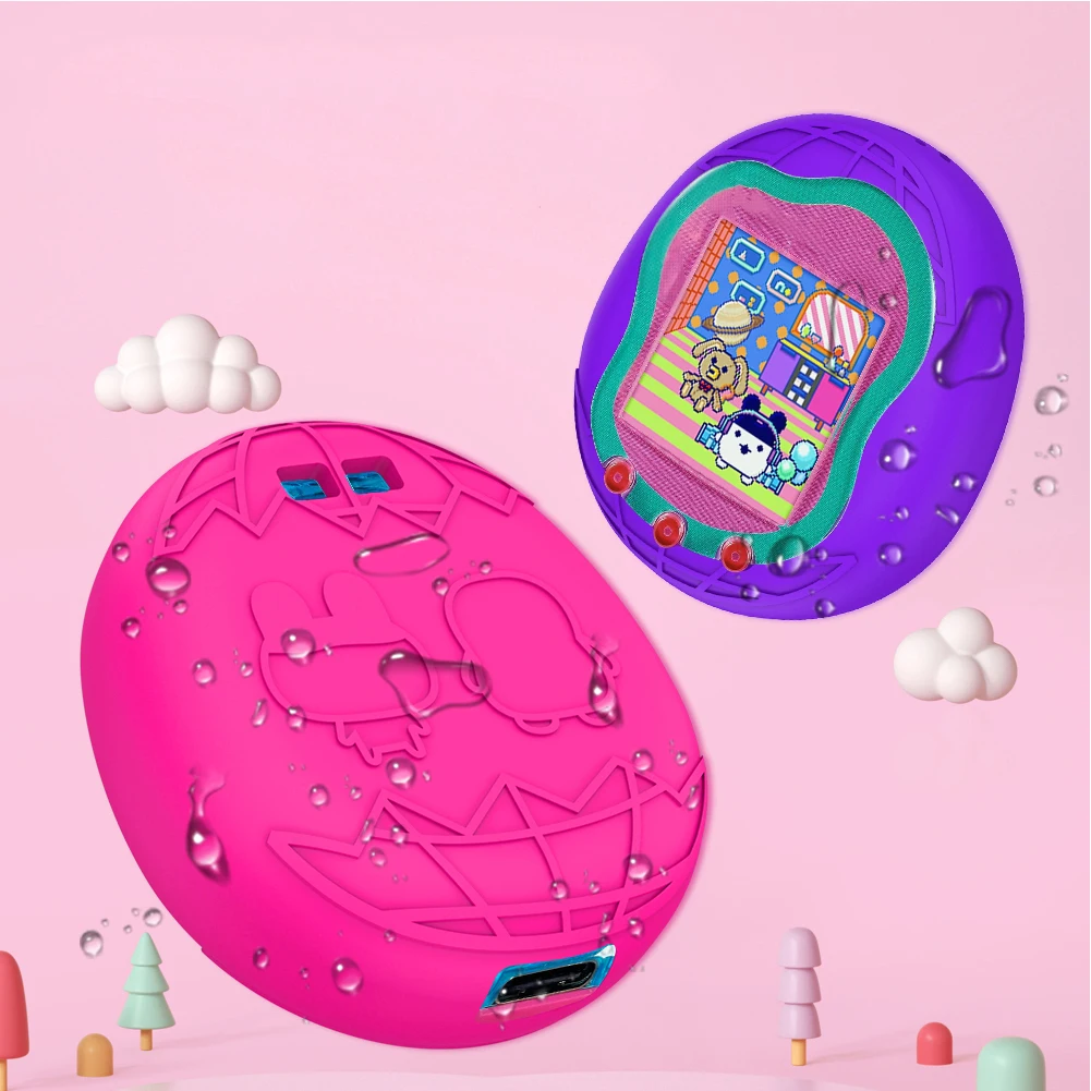 Silicone Anti-Drop Protective Case with Lanyard for Tamagotchi Uni Shockproof and Waterproof Design