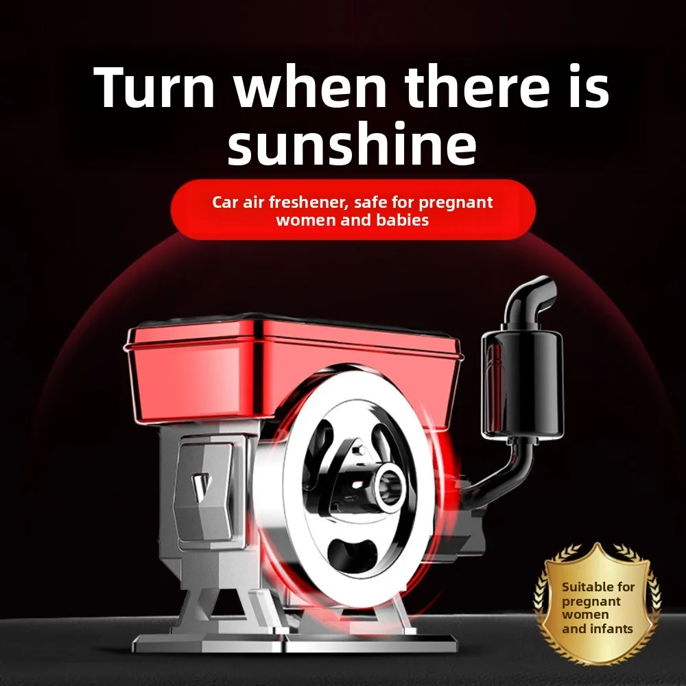 New Solar-powered Car Diffuser Rotating Simulated Engine Car Purifier Car Aromatherapy for Both Air Purification and Decoration