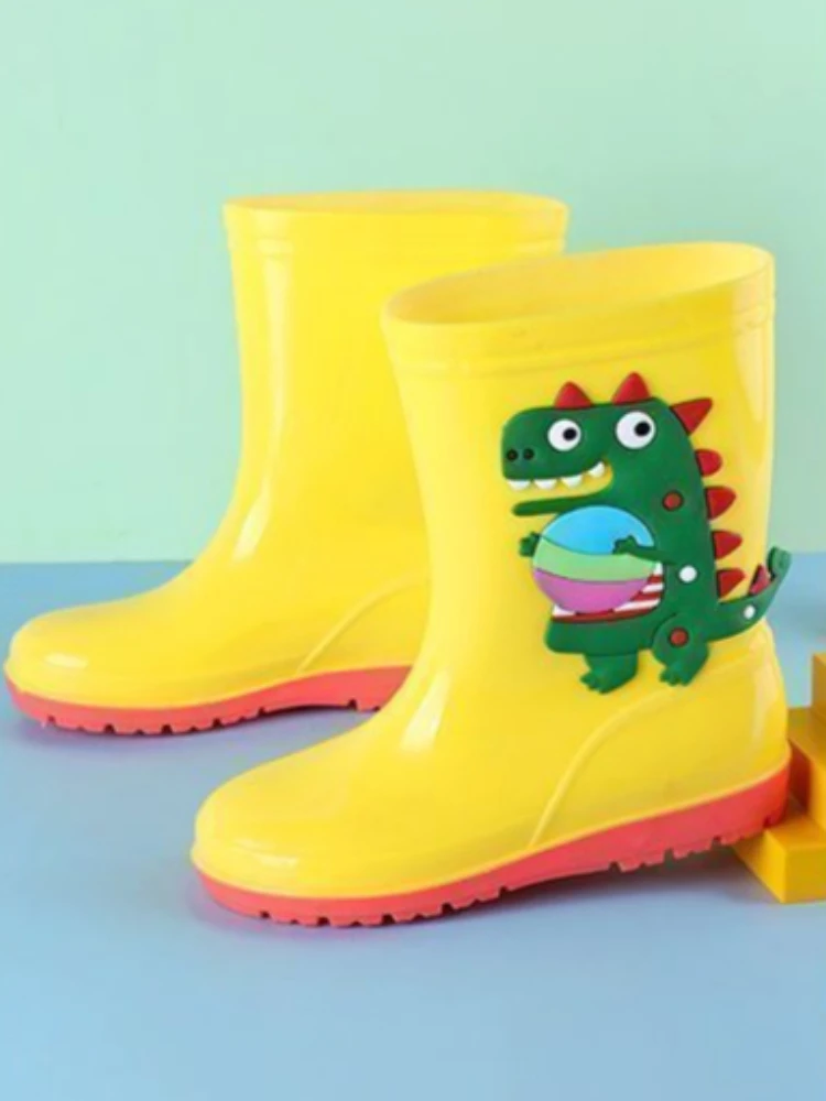 Premium Cartoon Kids Waterproof Rain Boots Thermal Insulated Anti Slip Mid Calf Rubber Boots for Girls Toddlers