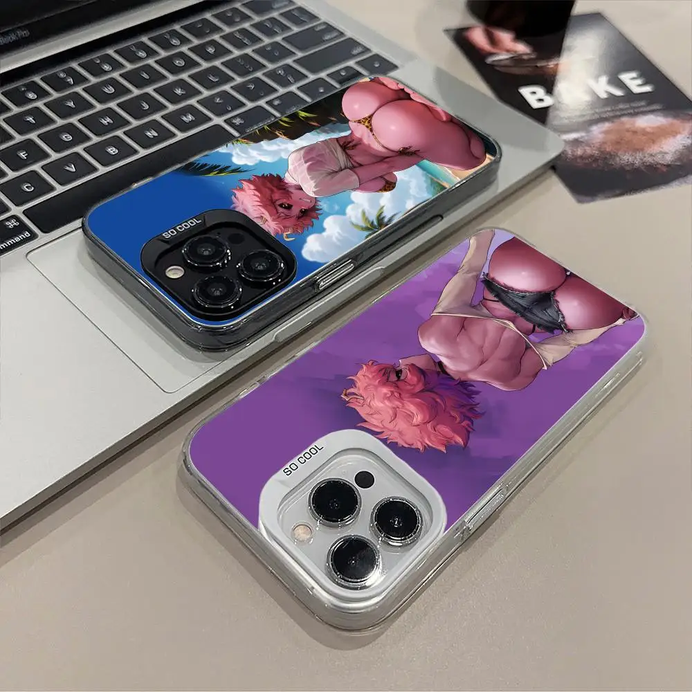 

Чехол для телефона Hero Academia Mina Ashido для iPhone 17, 16, 15, 14, 13, 12, 11 X XR XS 8 7 Pro Max Plus, полупрозрачный цветной защитный чехол