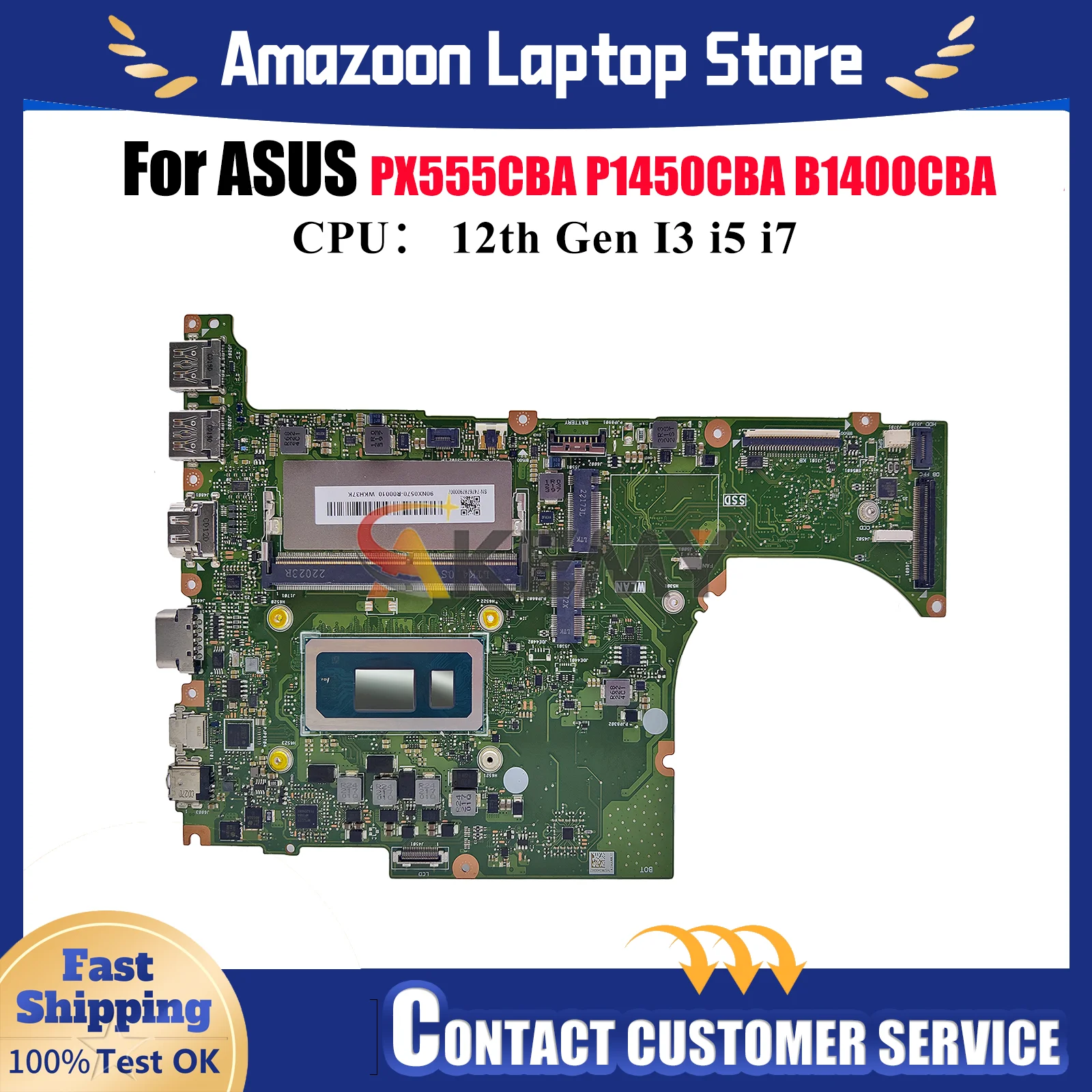 

B1400CBA Материнская плата для ноутбука ASUS ExpertBook P1450CBA PX555CBA B1400CB B1400CCBA Материнская плата для ноутбука с 12-го поколения I3 i5 i7