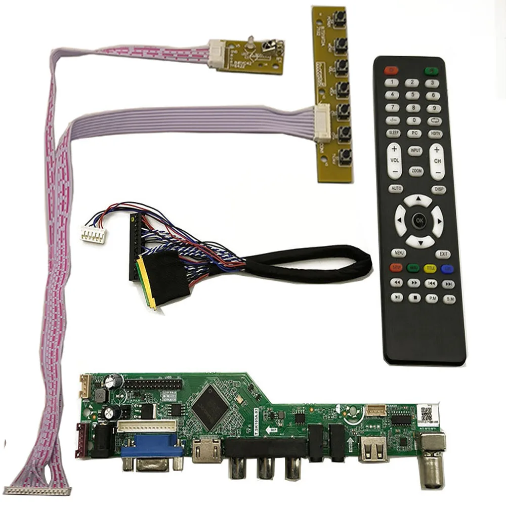 

TV+HDMI+VGA+AV+USB Controller Driver Board Monitor Kit For BT156GW01 BT140GW01 V1 V2 V3 V4 V6 VA 1366x768 LCD LED Screen 40Pins