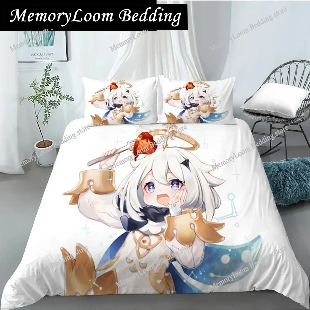 

Official Genshin Impact 3D Bedding Set. Duvet Cover with Pillowcases & Sheet for Twin, Full, Queen, King Beds. For Fans &Gamers.