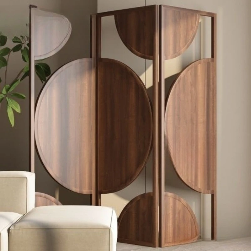 

Modern screen baffle medieval light luxury decoration folding simple retro living room mobile art porch