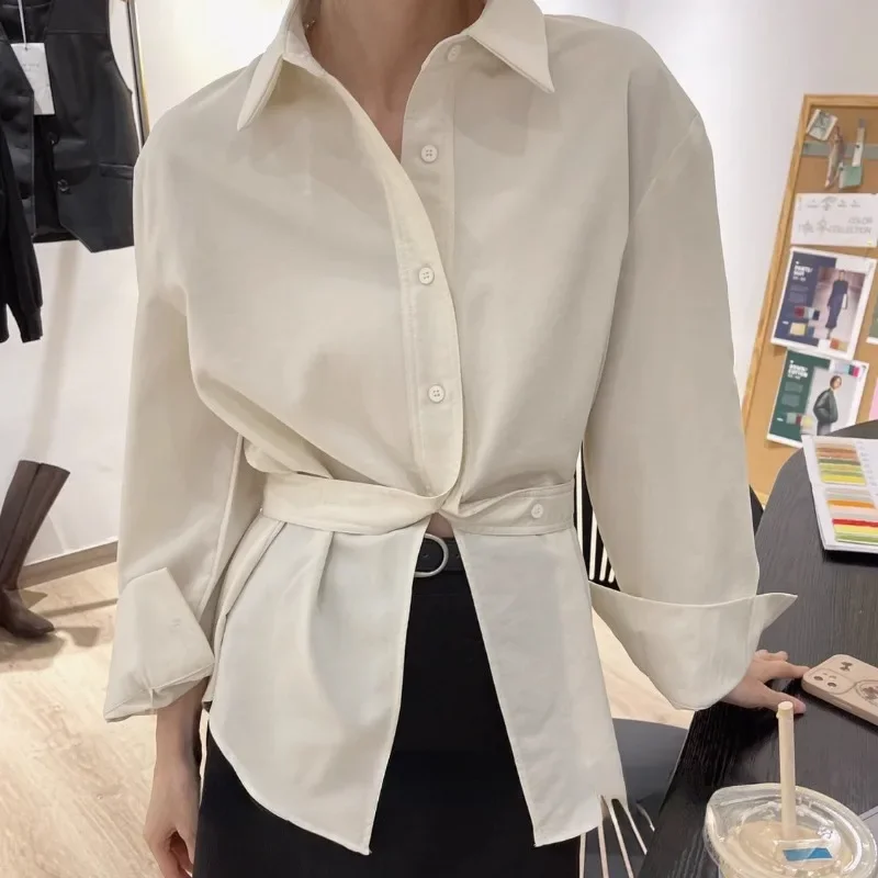 Elegant Blouse for Women Korean Fashion Oversize White Shirt Office Ladies Long Sleeve Tops Female Casual Streetwear Trend