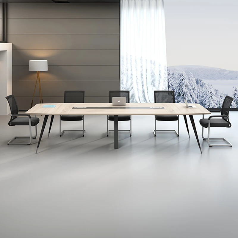

Simple modern conference table office small strip training negotiation table and chair combination office