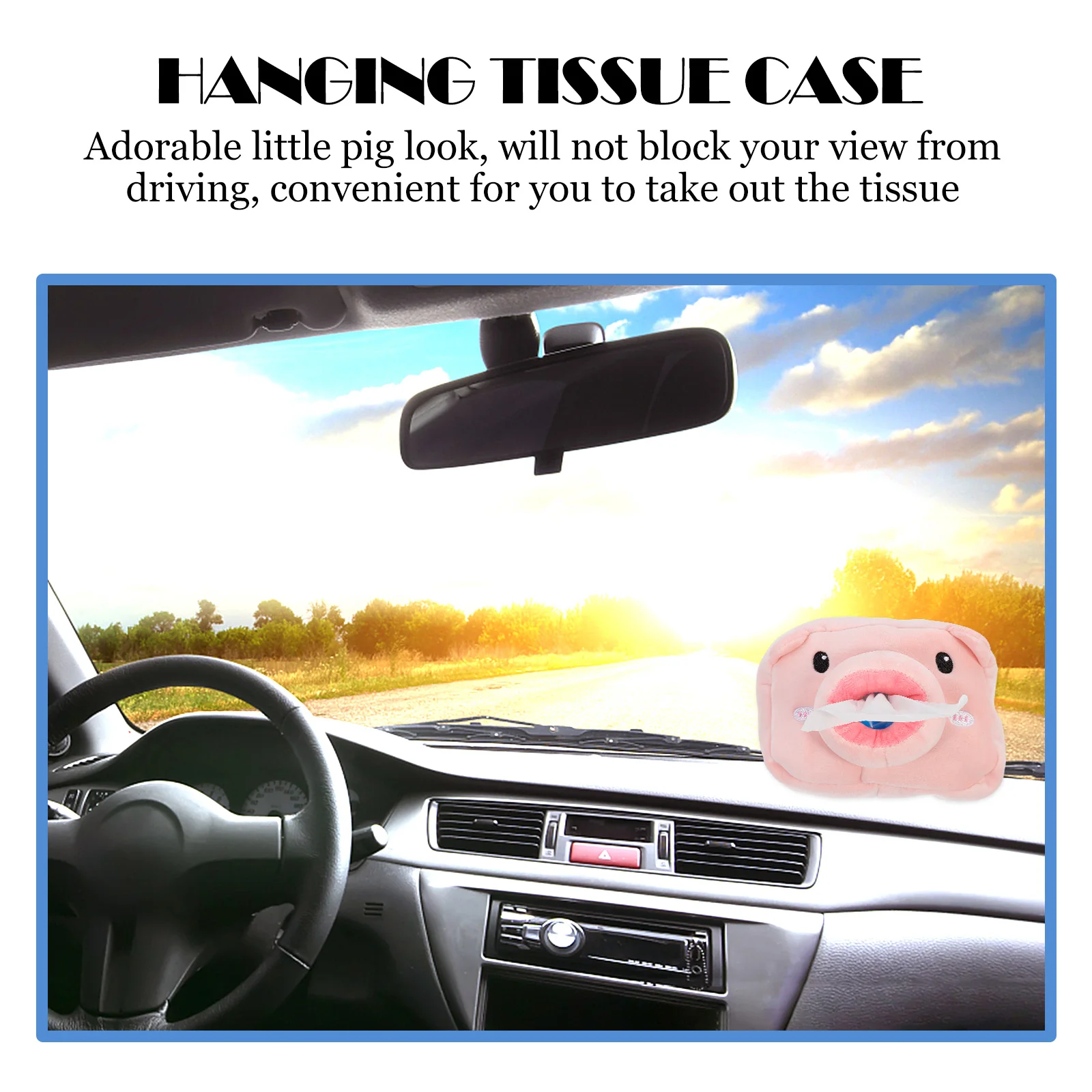 

Adorable Tissue Holder For Car Cute Pig Design Hanging Sun Visor Back Seat Headrest Organizer Premium Sturdy Cartoon Tissue Case